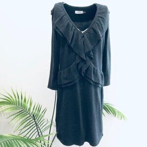 Calvin Klein Grey Knit Sweater Dress - Medium